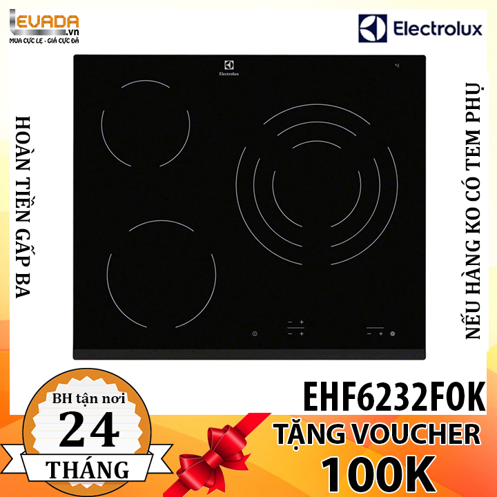  (CHỈ BÁN HCM) Bếp Hồng Ngoại Electrolux EHF6232FOK 60cm 3 Vùng Nấu 
