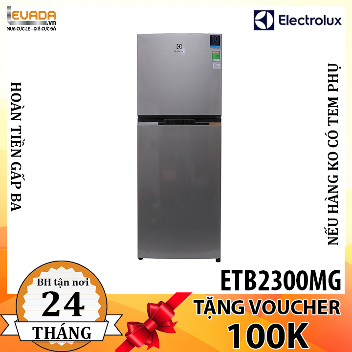  (CHỈ BÁN HCM) Tủ Lạnh Electrolux Inverter ETB2300MG 246 Lít Màu Bạc 