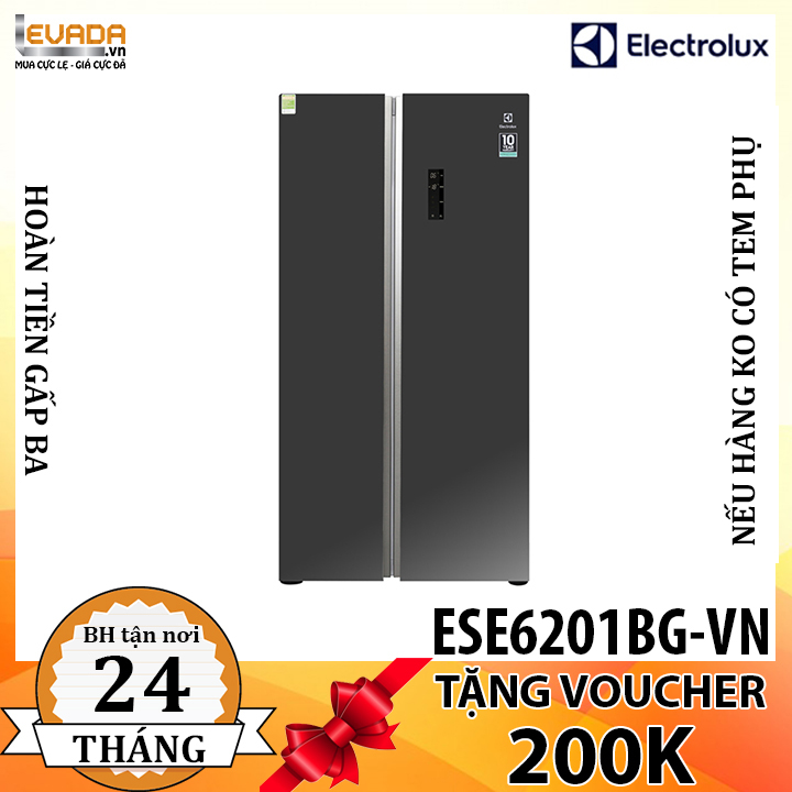  (CHỈ BÁN HCM) Tủ Lạnh Side By Side Electrolux ESE6201BG-VN Inverter 620 Lít 